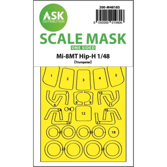 Mil Mi-8MT one-sided express fit mask for Trumpeter, 1/48 - Art Sca...