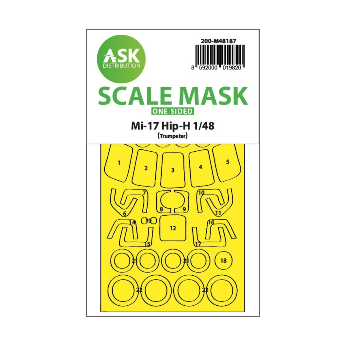 Mil Mi-17 Hip-H one-sided express fit mask for Trumpeter, 1/48 - Ar...