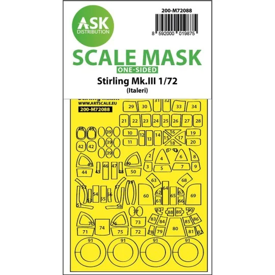 Stirling Mk.III one-sided express fit mask for Italeri - Art Scale ...