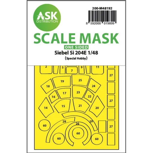 Siebel Si 204E one-sided realy fit and self adhesive express mask f...