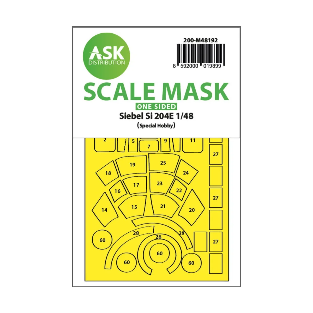 Siebel Si 204E one-sided realy fit and self adhesive express mask f...