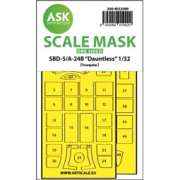 SBD-5/A-24B Dauntless one-sided express fit mask for Trumpeter - Ar...