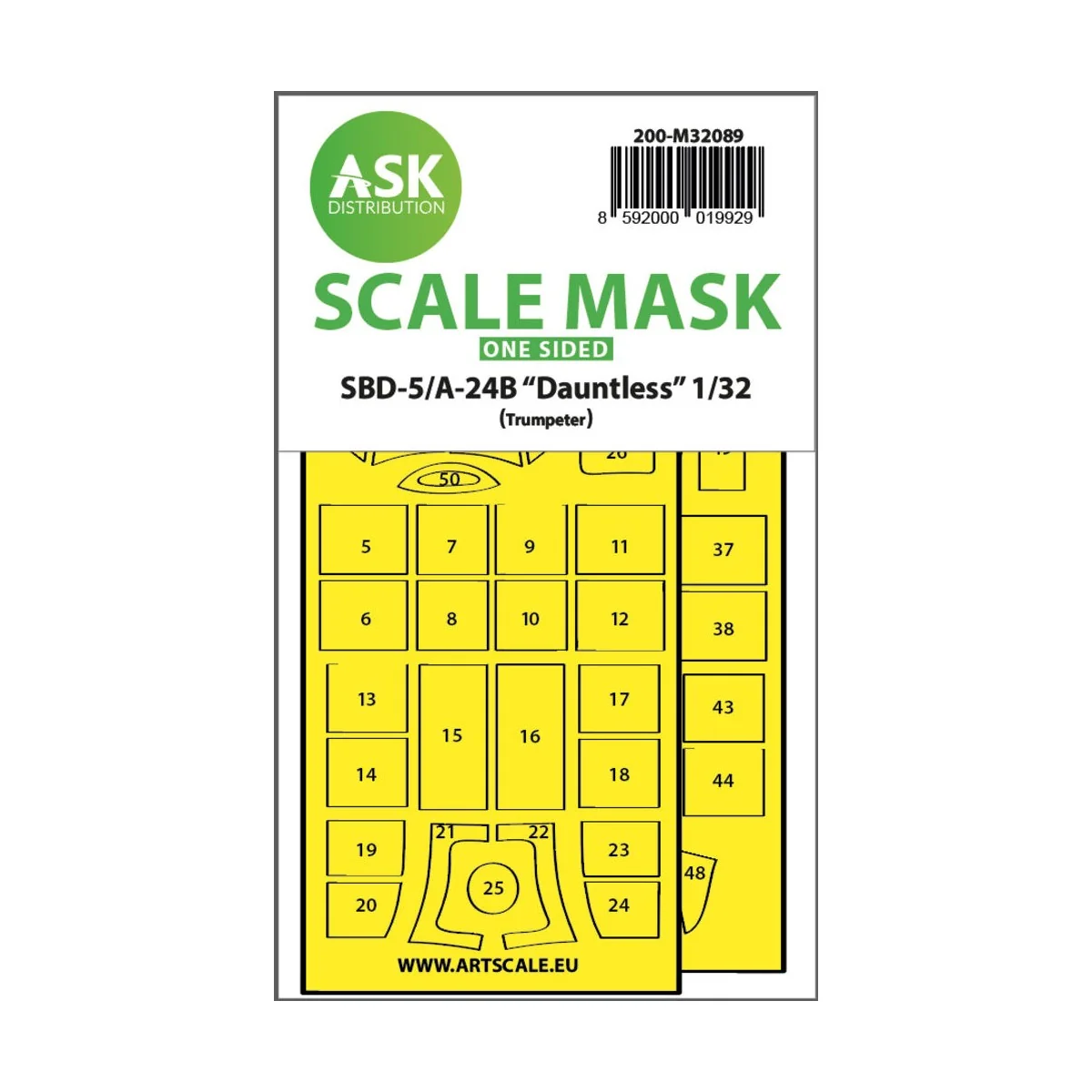 SBD-5/A-24B Dauntless one-sided express fit mask for Trumpeter, 1/3...