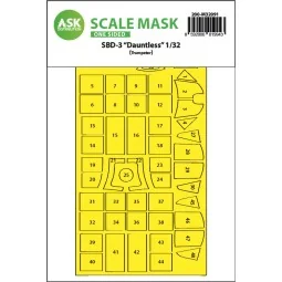 SBD-3 Dauntless one-sided express fit mask for Trumpeter, 1/32 - Ar...