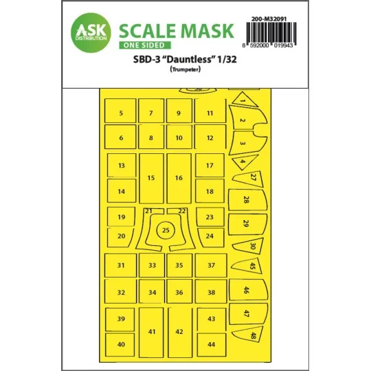 SBD-3 Dauntless one-sided express fit mask for Trumpeter - Art Scal...