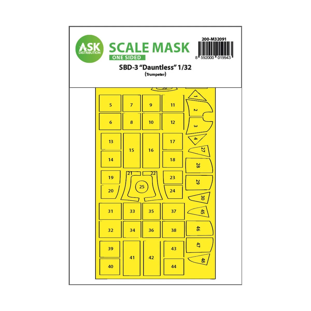 SBD-3 Dauntless one-sided express fit mask for Trumpeter, 1/32 - Ar...