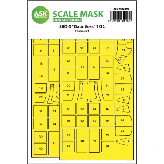SBD-3 Dauntless double-sided express fit mask for Trumpeter, 1/32 -...