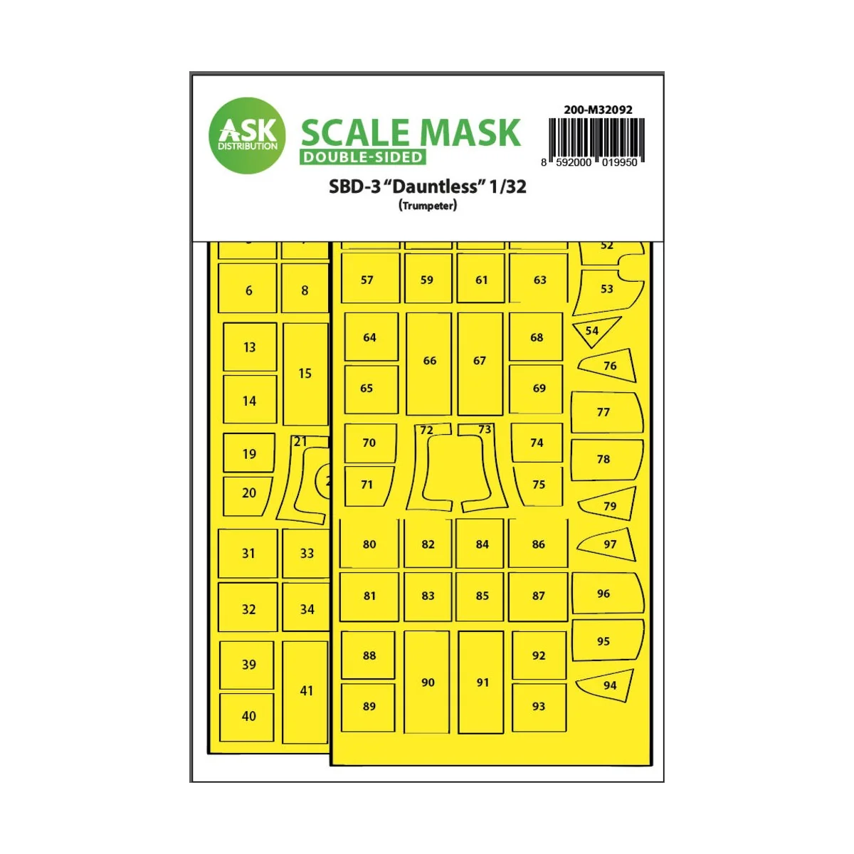 SBD-3 Dauntless double-sided express fit mask for Trumpeter, 1/32 -...