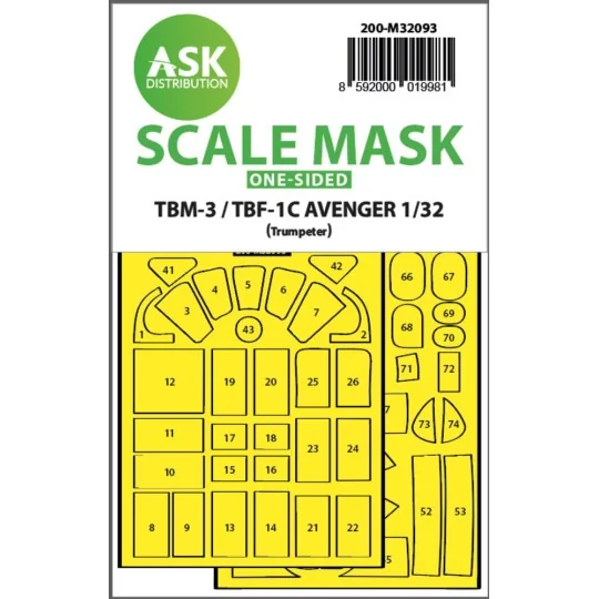 TBM-3/TBF-1C one-sided express fit mask for Trumpeter, 1/32 - Art S...
