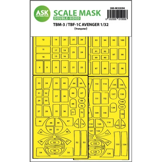 TBM-3/TBF-1C double-sided express fit mask for Trumpeter, 1/32 - Ar...