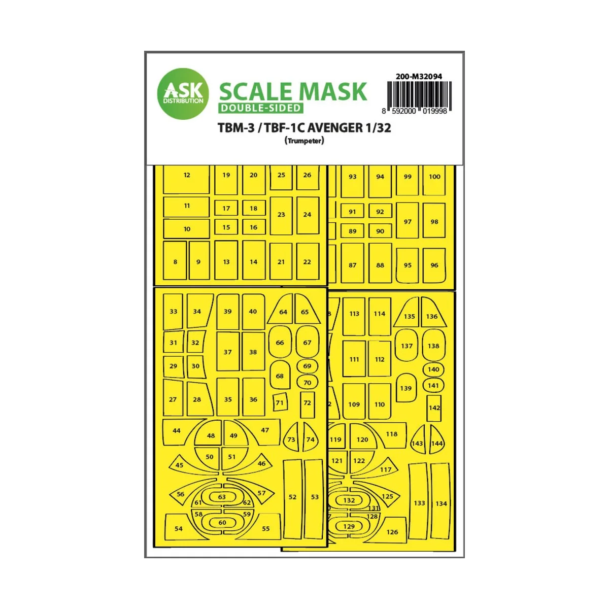 TBM-3/TBF-1C double-sided express fit mask for Trumpeter - Art Scal...