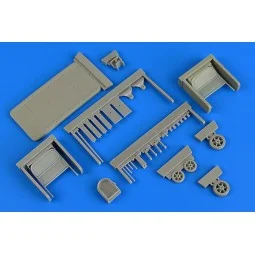 US 2ton wood deck trailer (caster steer), 1/32 - Aerobonus 320.101