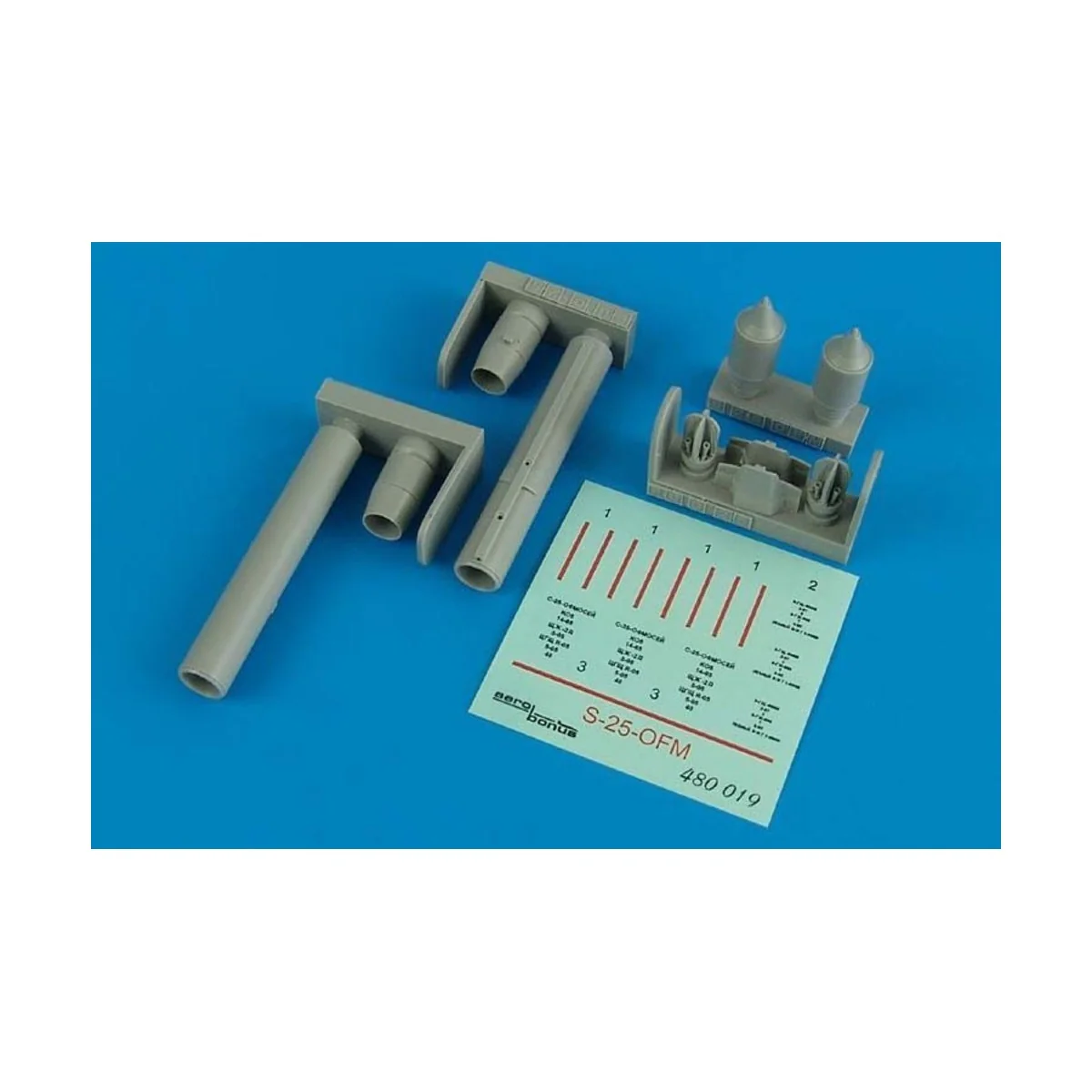S-25-OFM air-to-ground rocket, 1/48 - Aerobonus 480.019 S-25-OFM air-to-ground rocket, 1/48 - Aerobonus 480.019