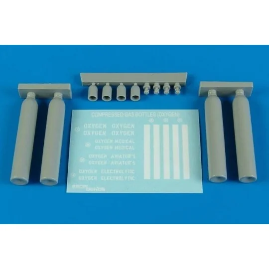 Compressed gas bottles - oxygen, 1/48 - Aerobonus 480.098 Compressed gas bottles - oxygen, 1/48 - Aerobonus 480.098
