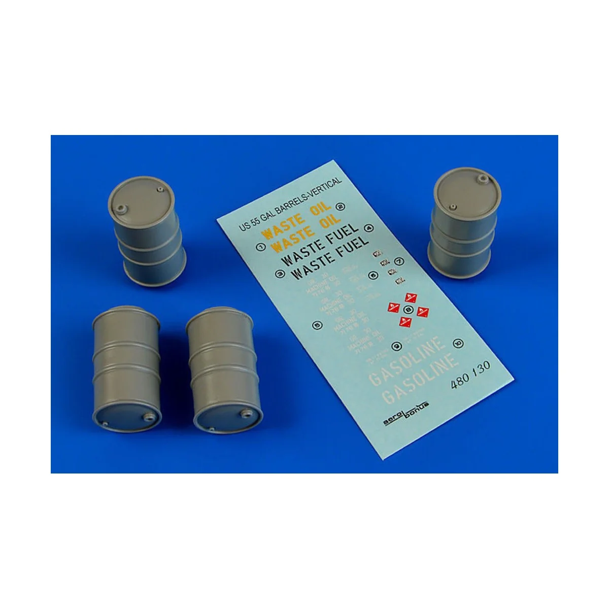 US 55 gallon barrels(vertical position), 1/48 - Aerobonus 480.130 US 55 gallon barrels(vertical position), 1/48 - Aerobonus 480.130