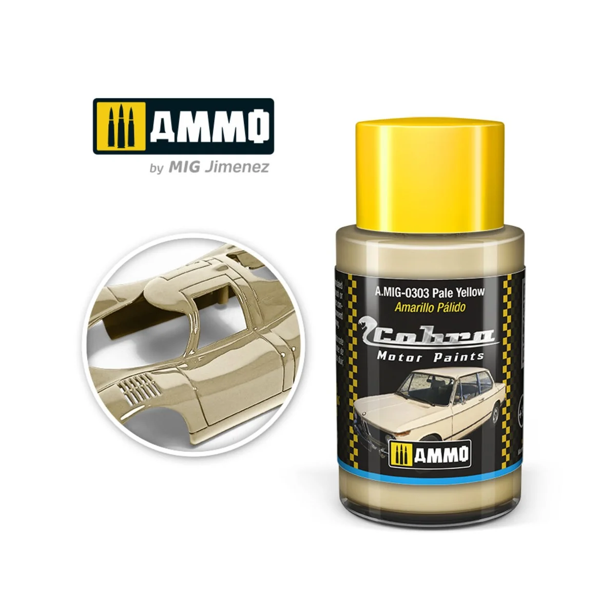 COBRA MOTOR Pale Yellow - AMMO by MIG Jimenez A.MIG-0303 COBRA MOTOR Pale Yellow - AMMO by MIG Jimenez A.MIG-0303