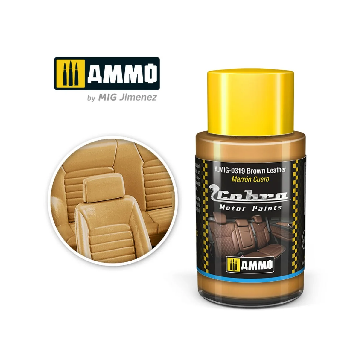 COBRA MOTOR Brown Leather - AMMO by MIG Jimenez A.MIG-0319 COBRA MOTOR Brown Leather - AMMO by MIG Jimenez A.MIG-0319