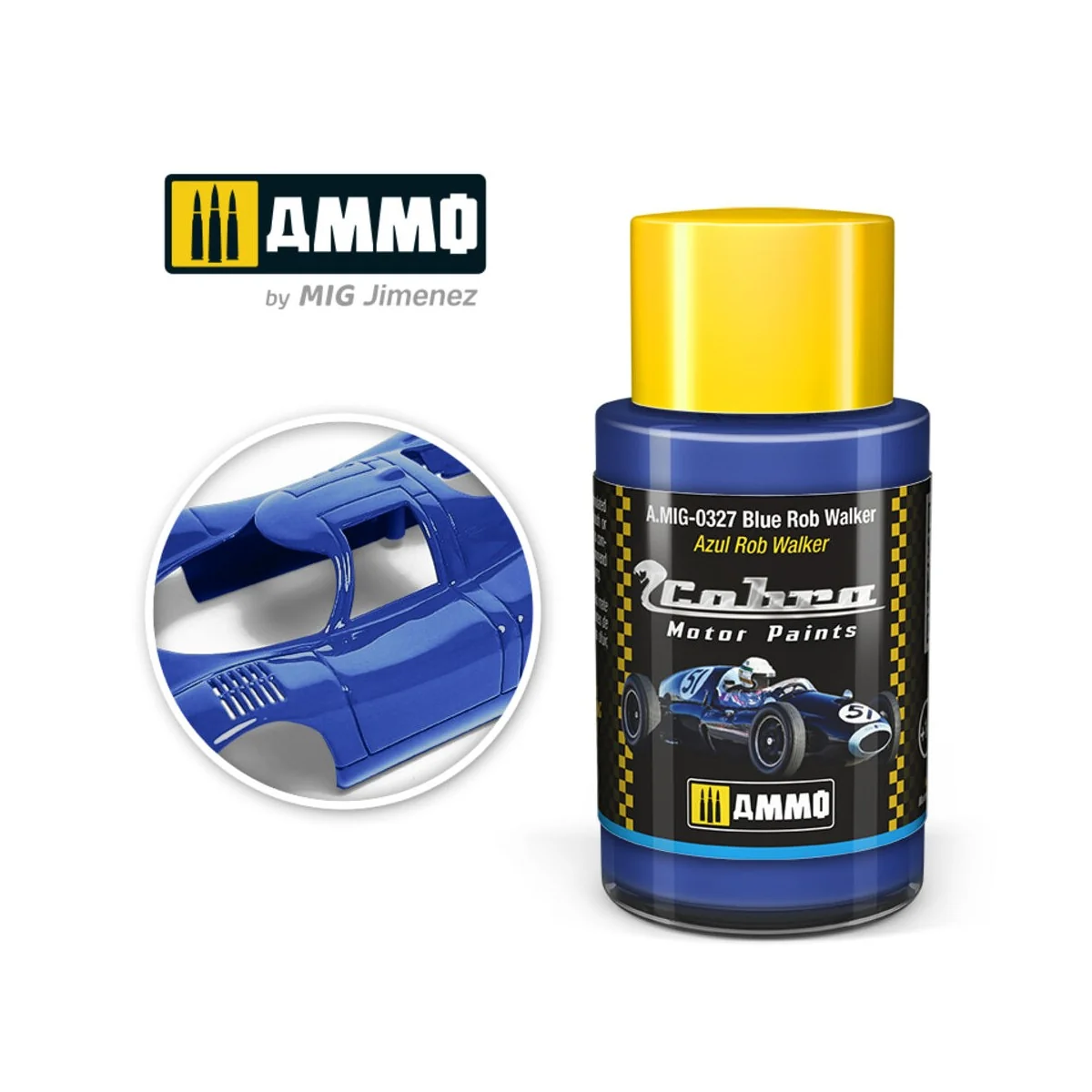 COBRA MOTOR Blue Rob Walker - AMMO by MIG Jimenez A.MIG-0327 COBRA MOTOR Blue Rob Walker - AMMO by MIG Jimenez A.MIG-0327