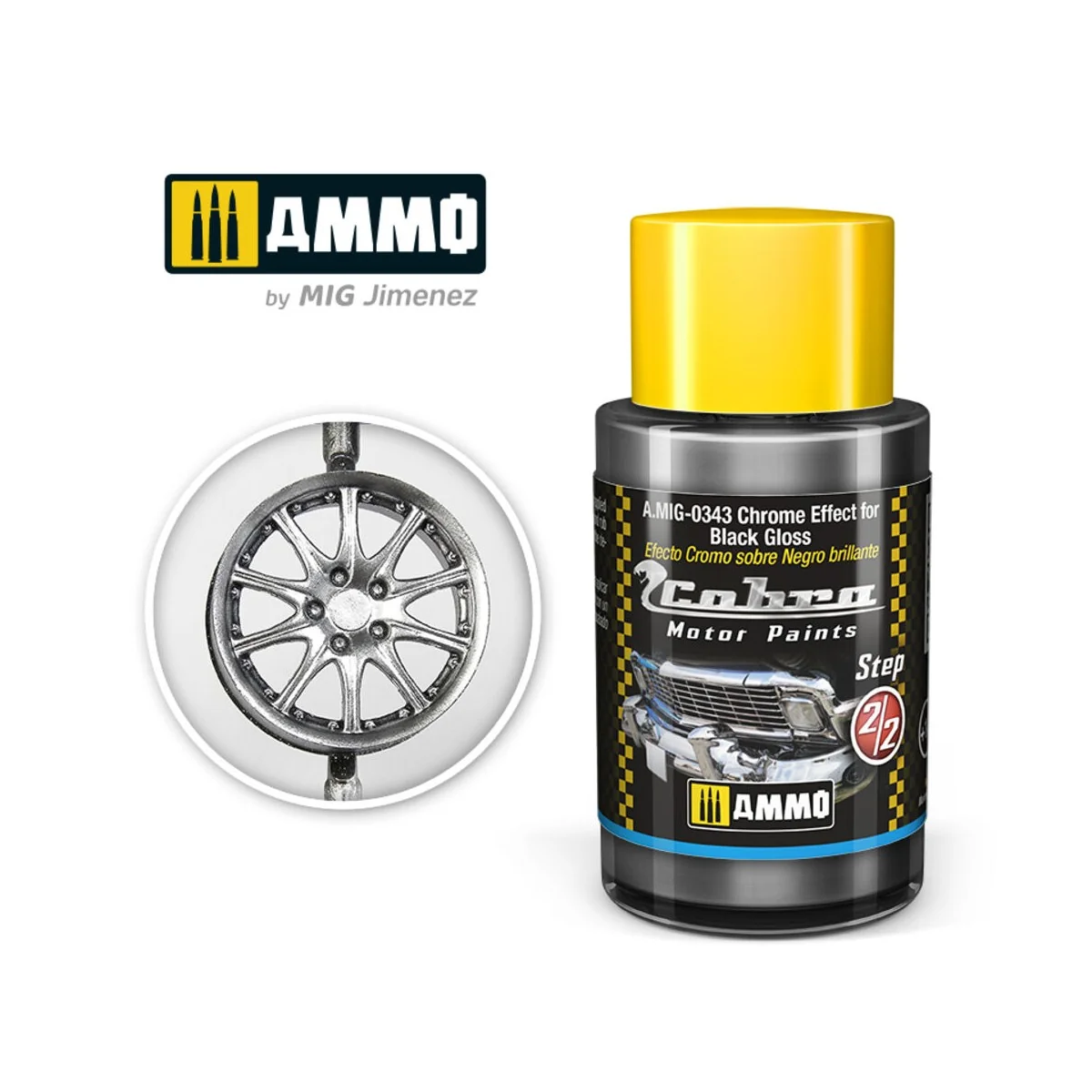 COBRA MOTOR Chrome Effect for Black Gloss - AMMO by MIG Jimenez A.M...