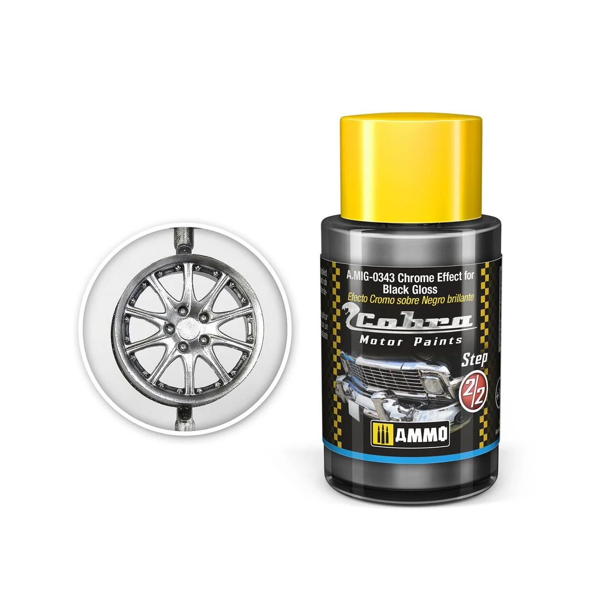 COBRA MOTOR Chrome Effect for Black Gloss - AMMO by MIG Jimenez A.M...