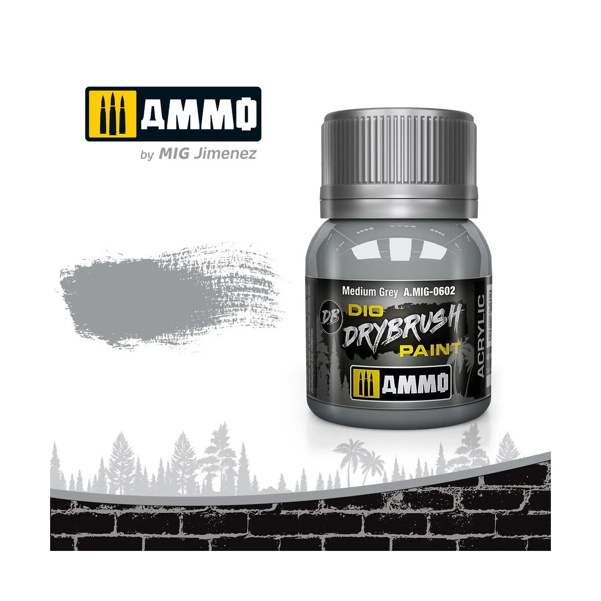 DRYBRUSH Medium Grey - AMMO by MIG Jimenez A.MIG-0602