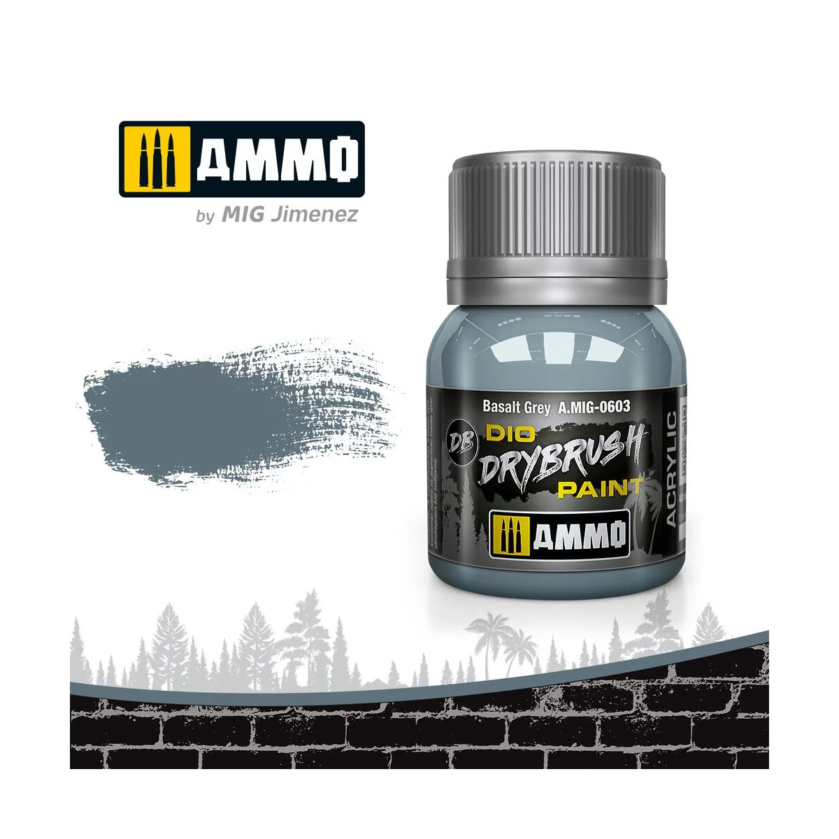 DRYBRUSH Basalt Grey - AMMO by MIG Jimenez A.MIG-0603 DRYBRUSH Basalt Grey - AMMO by MIG Jimenez A.MIG-0603
