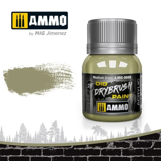 DRYBRUSH Medium Green - AMMO by MIG Jimenez A.MIG-0606