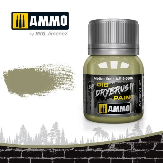 DRYBRUSH Medium Green - AMMO by MIG Jimenez A.MIG-0606