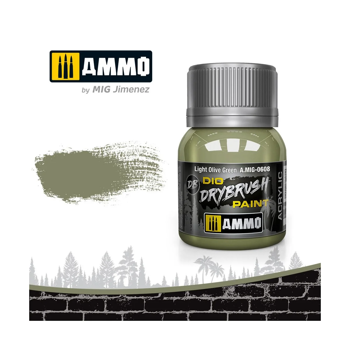 DRYBRUSH Light Olive Green - AMMO by MIG Jimenez A.MIG-0608 DRYBRUSH Light Olive Green - AMMO by MIG Jimenez A.MIG-0608
