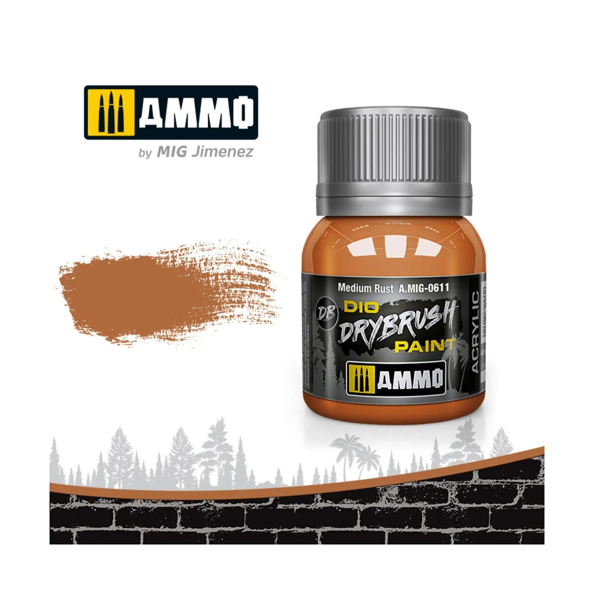 DRYBRUSH Medium Rust - AMMO by MIG Jimenez A.MIG-0611 DRYBRUSH Medium Rust - AMMO by MIG Jimenez A.MIG-0611