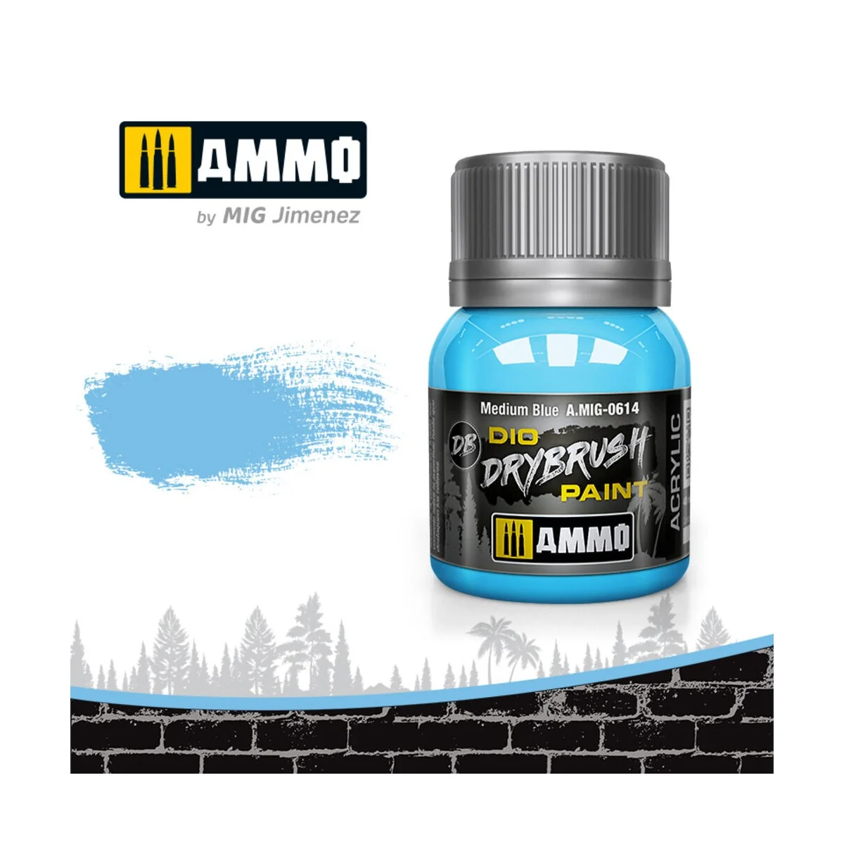 DRYBRUSH Medium Blue - AMMO by MIG Jimenez A.MIG-0614 DRYBRUSH Medium Blue - AMMO by MIG Jimenez A.MIG-0614