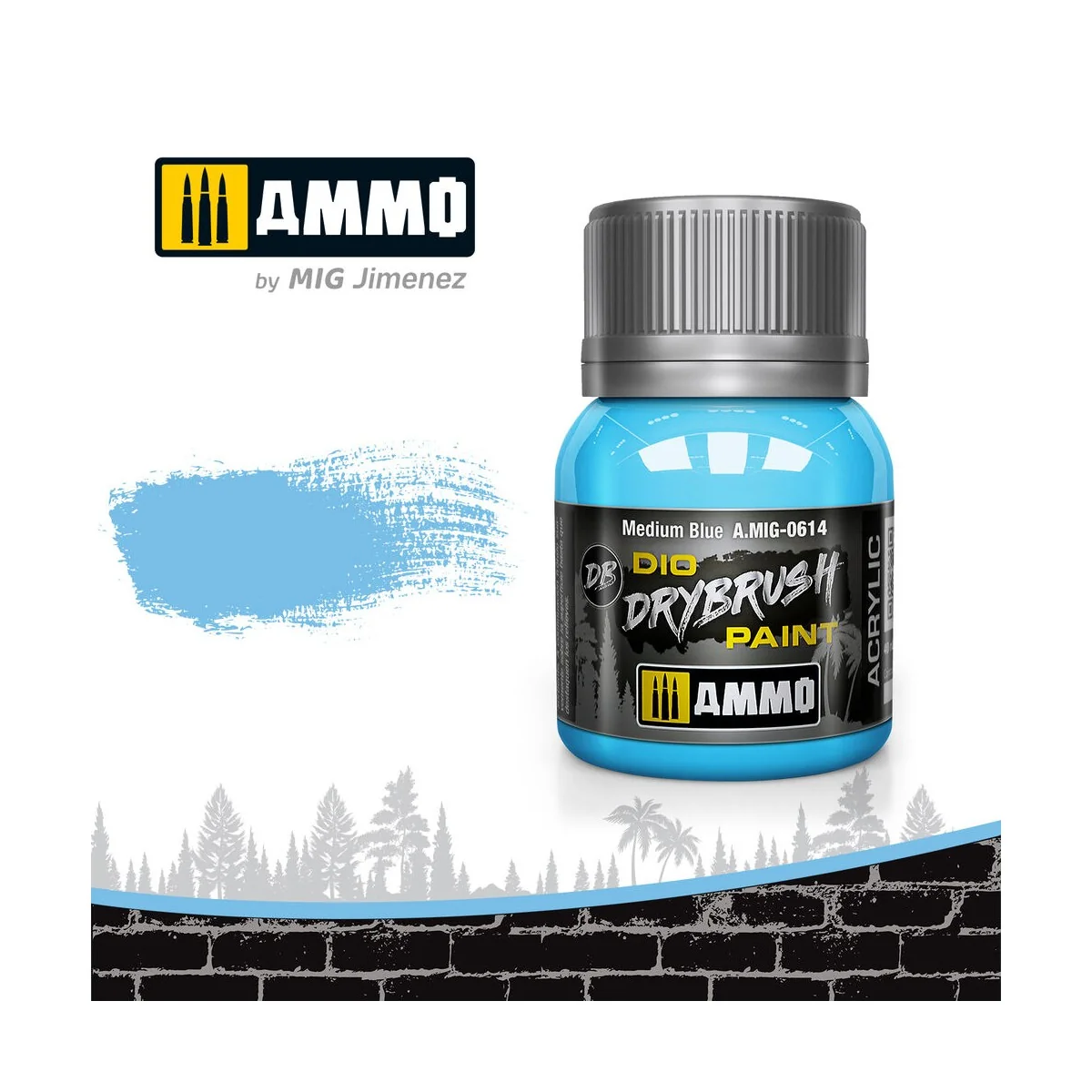 DRYBRUSH Medium Blue - AMMO by MIG Jimenez A.MIG-0614 DRYBRUSH Medium Blue - AMMO by MIG Jimenez A.MIG-0614