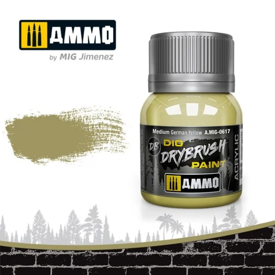 DRYBRUSH Medium German Yellow - AMMO by MIG Jimenez A.MIG-0617