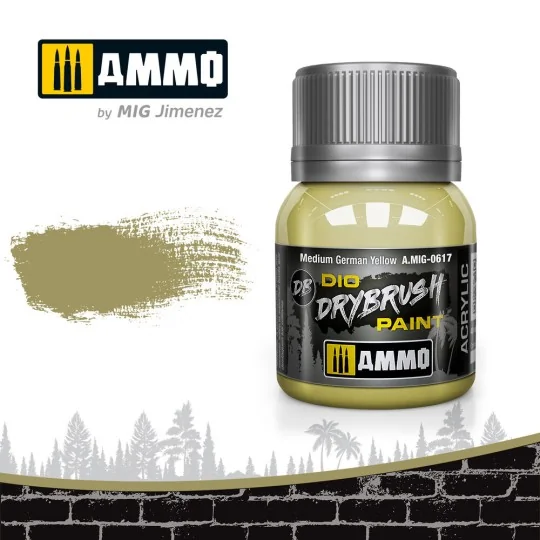 DRYBRUSH Medium German Yellow - AMMO by MIG Jimenez A.MIG-0617