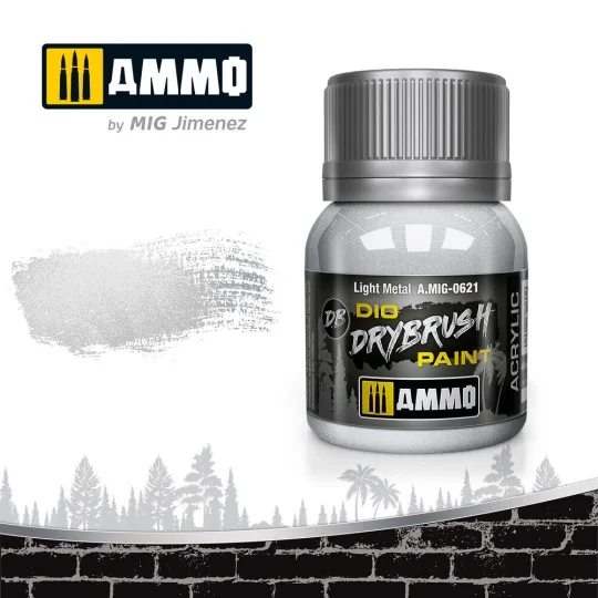 DRYBRUSH Light Metal - AMMO by MIG Jimenez A.MIG-0621 DRYBRUSH Light Metal - AMMO by MIG Jimenez A.MIG-0621
