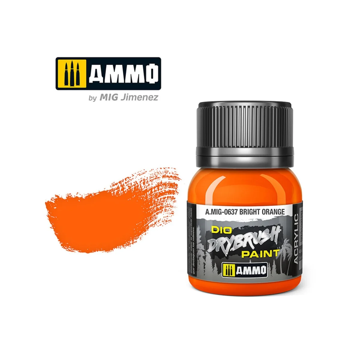 DRYBRUSH Bright Orange - AMMO by MIG Jimenez A.MIG-0637 DRYBRUSH Bright Orange - AMMO by MIG Jimenez A.MIG-0637