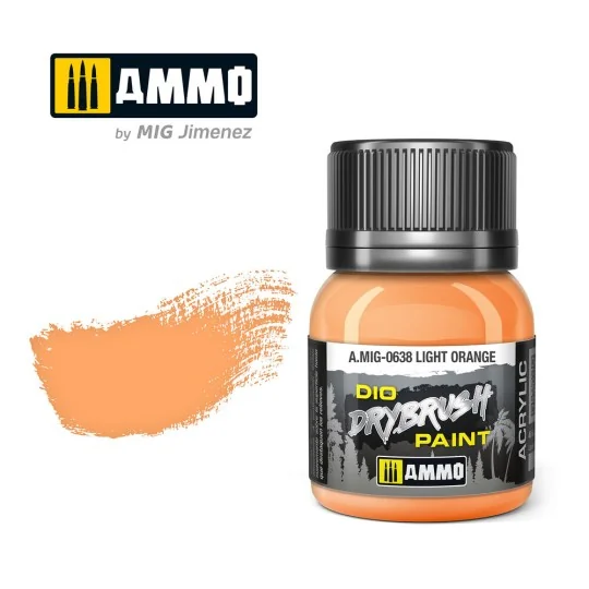 DRYBRUSH Light Orange - AMMO by MIG Jimenez A.MIG-0638 DRYBRUSH Light Orange - AMMO by MIG Jimenez A.MIG-0638