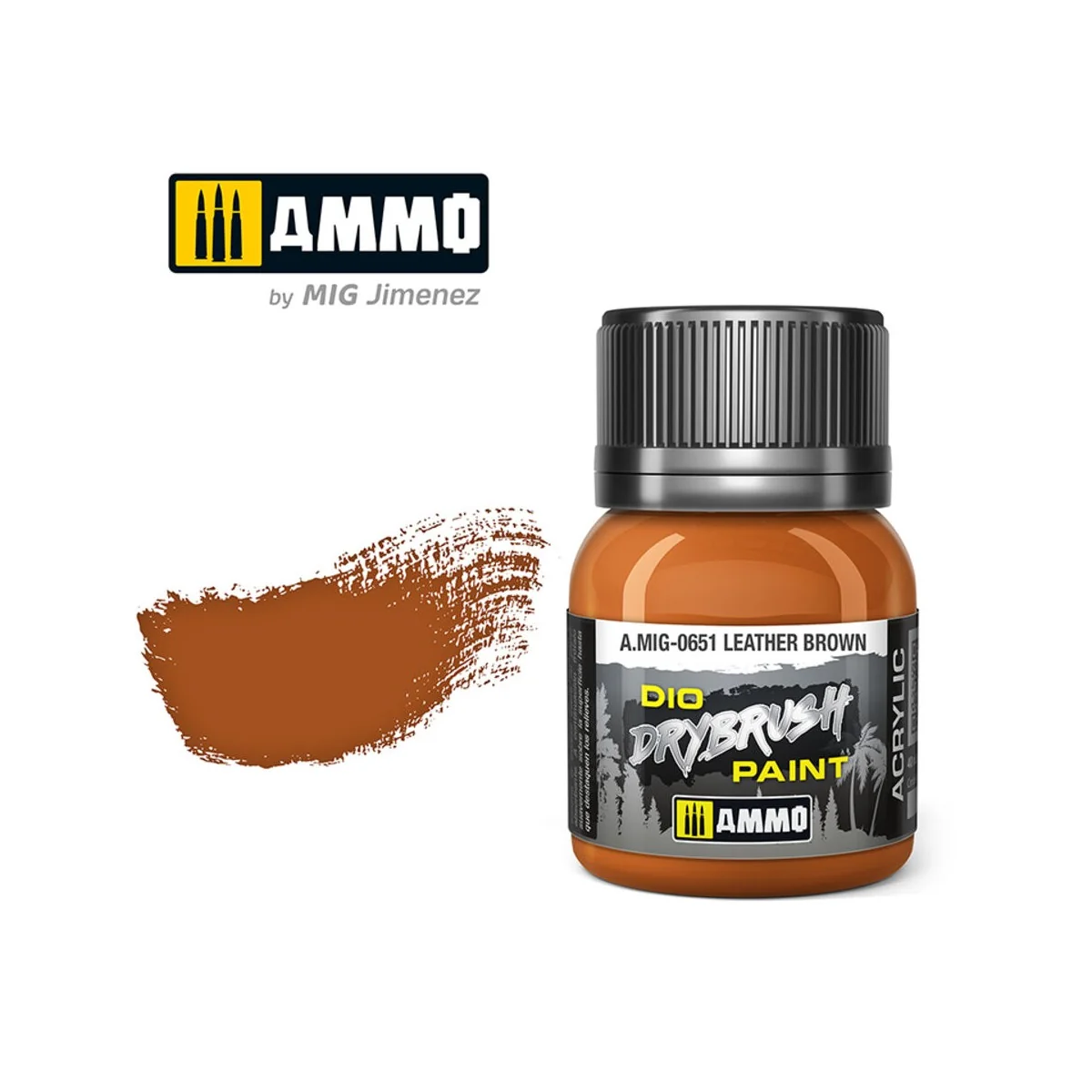 DRYBRUSH Leather Brown - AMMO by MIG Jimenez A.MIG-0651 DRYBRUSH Leather Brown - AMMO by MIG Jimenez A.MIG-0651