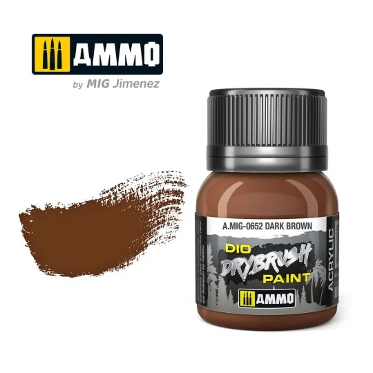 DRYBRUSH Dark Brown - AMMO by MIG Jimenez A.MIG-0652 DRYBRUSH Dark Brown - AMMO by MIG Jimenez A.MIG-0652