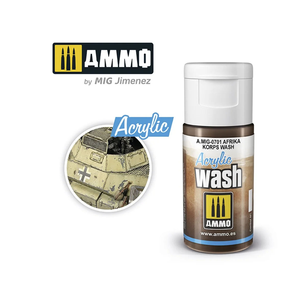 ACRYLIC WASH Afrika Korps Wash - AMMO by MIG Jimenez A.MIG-0701
