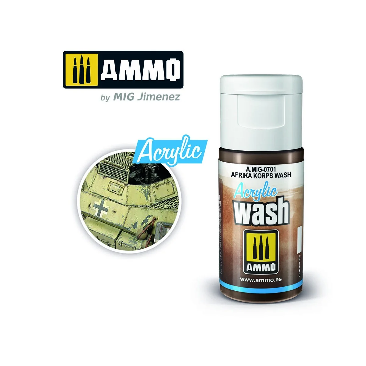 ACRYLIC WASH Afrika Korps Wash - AMMO by MIG Jimenez A.MIG-0701