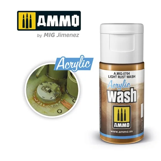 ACRYLIC WASH Light Rust Wash - AMMO by MIG Jimenez A.MIG-0704 ACRYLIC WASH Light Rust Wash - AMMO by MIG Jimenez A.MIG-0704