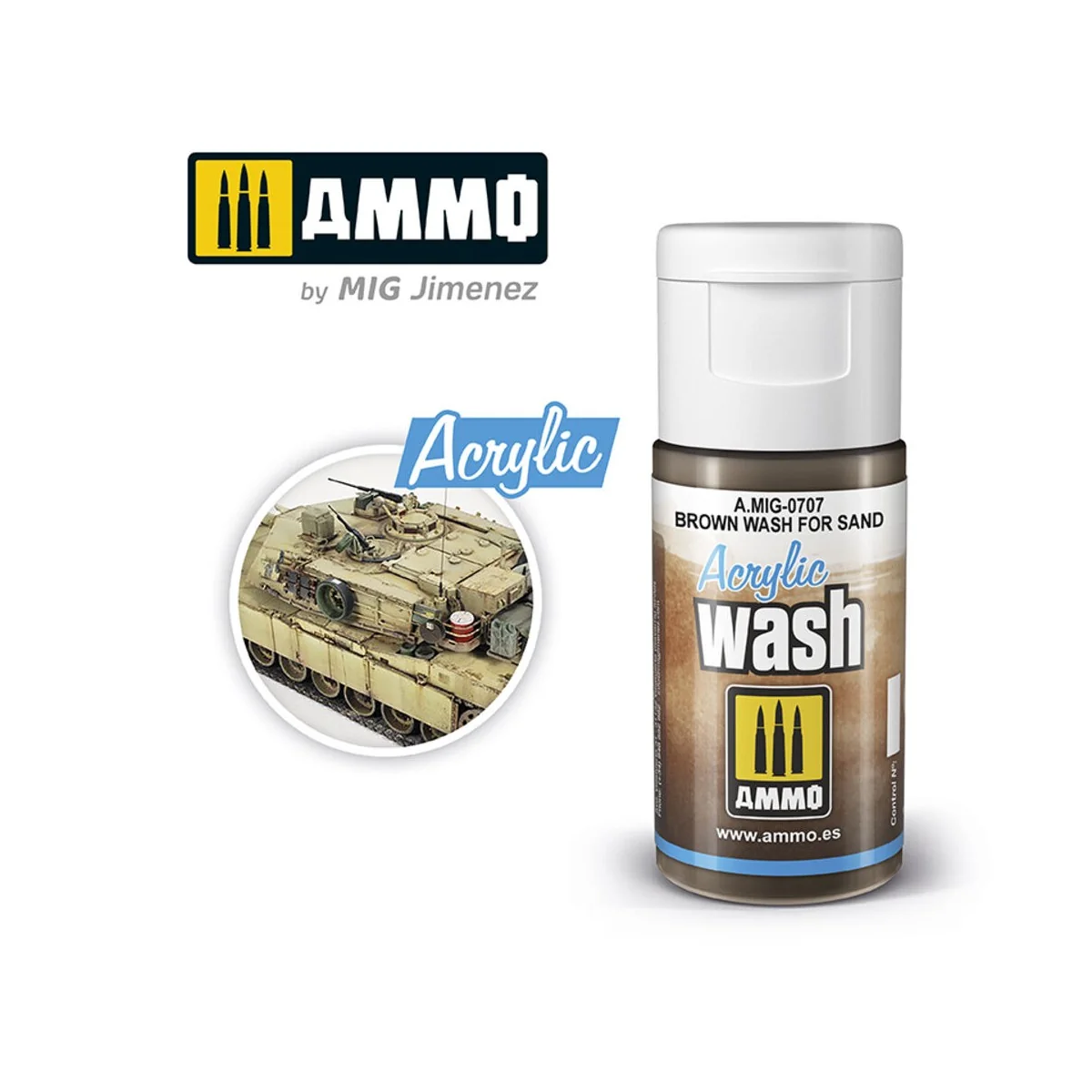 ACRYLIC WASH Brown Wash for Sand - AMMO by MIG Jimenez A.MIG-0707