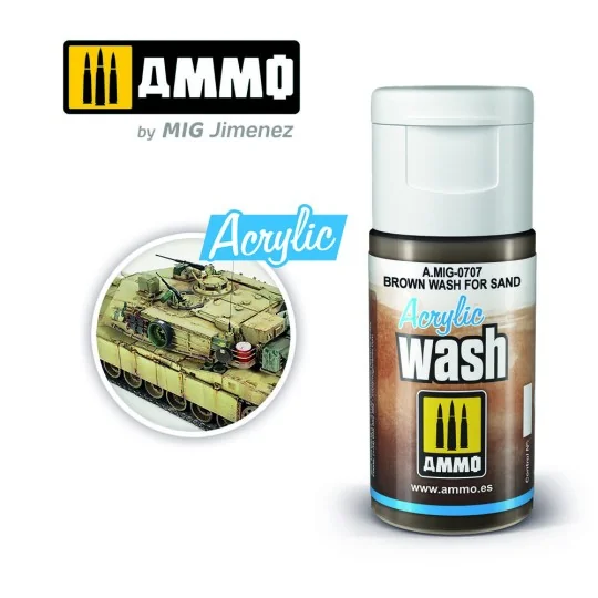 ACRYLIC WASH Brown Wash for Sand - AMMO by MIG Jimenez A.MIG-0707