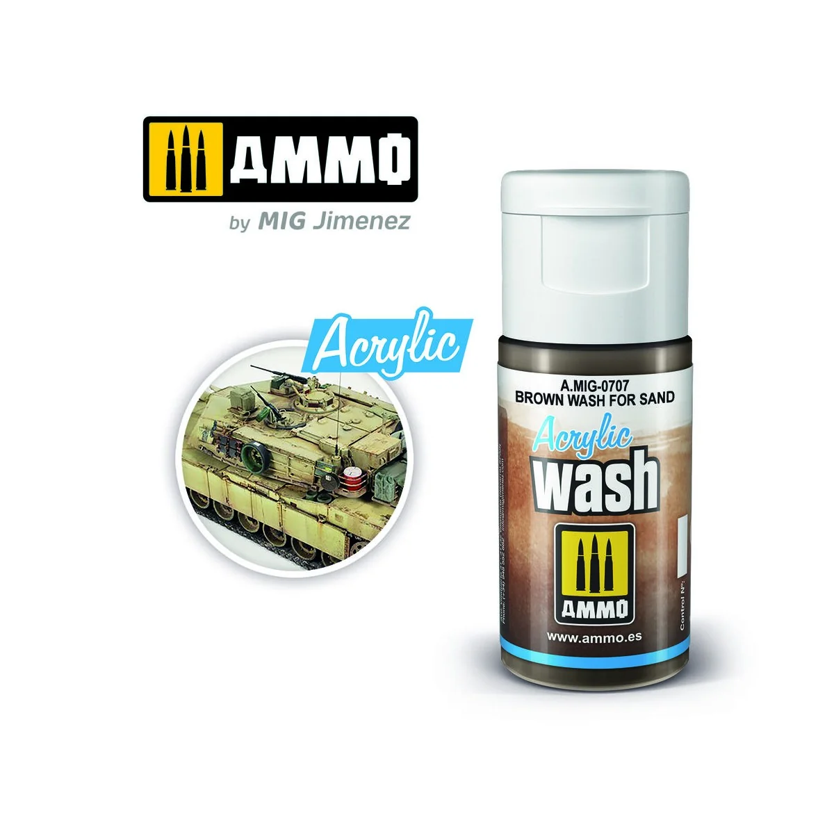 ACRYLIC WASH Brown Wash for Sand - AMMO by MIG Jimenez A.MIG-0707