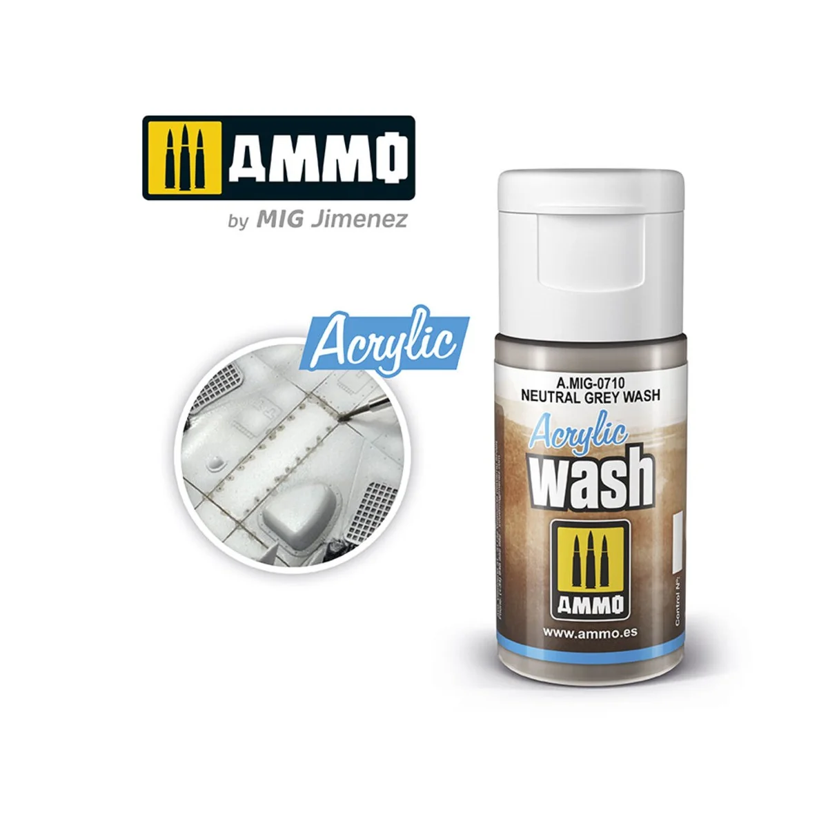 ACRYLIC WASH Neutral Grey Wash - AMMO by MIG Jimenez A.MIG-0710