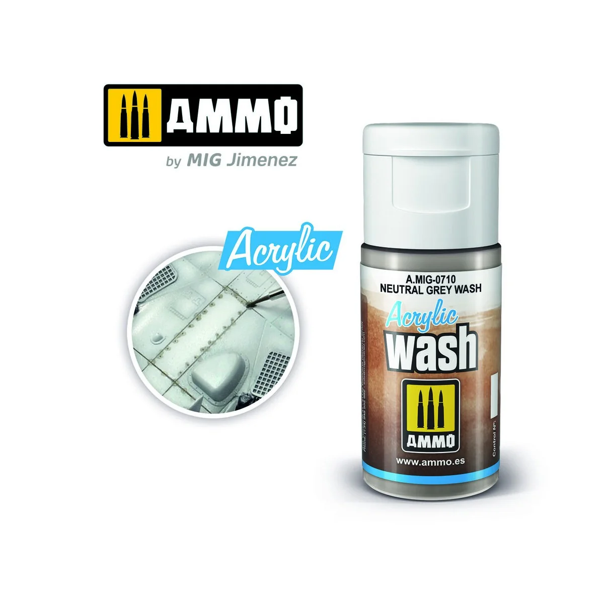 ACRYLIC WASH Neutral Grey Wash - AMMO by MIG Jimenez A.MIG-0710