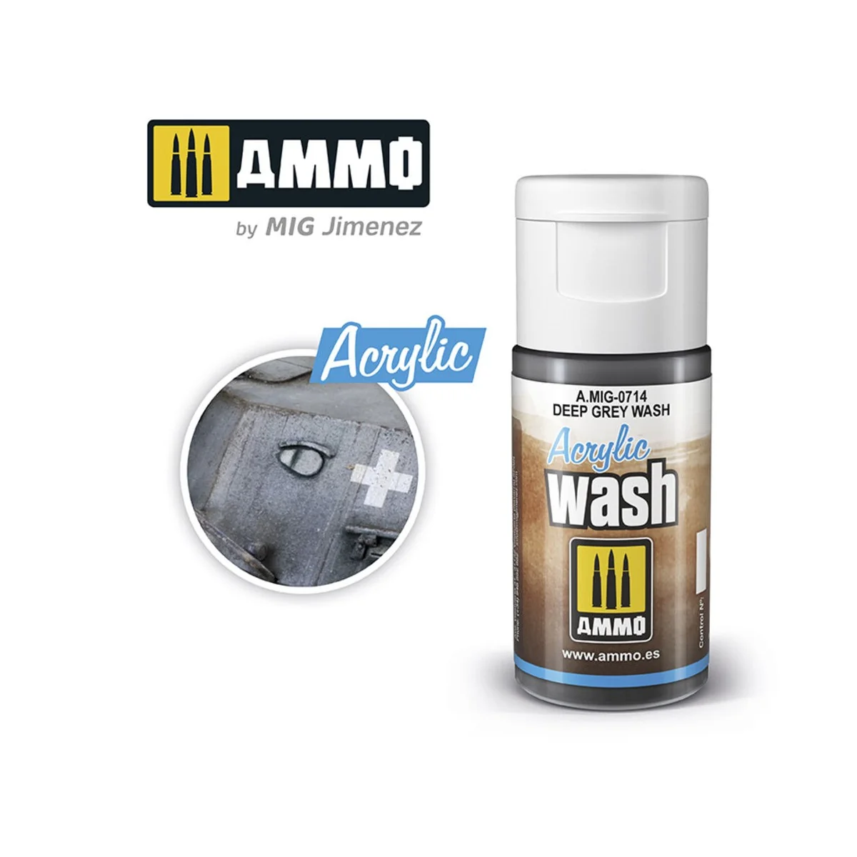 ACRYLIC WASH Deep Grey Wash - AMMO by MIG Jimenez A.MIG-0714 ACRYLIC WASH Deep Grey Wash - AMMO by MIG Jimenez A.MIG-0714