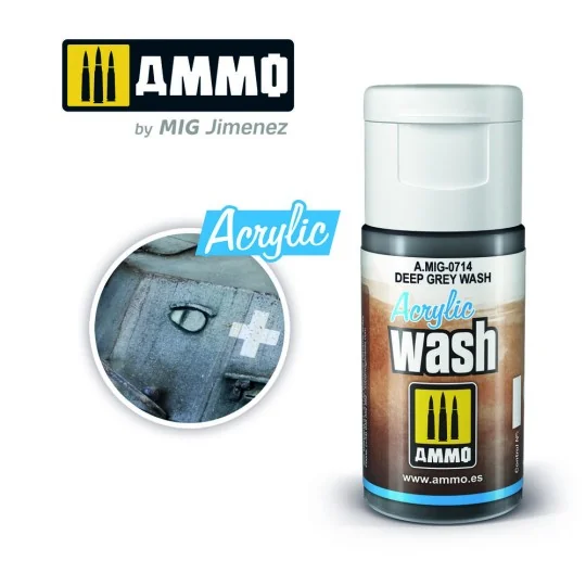 ACRYLIC WASH Deep Grey Wash - AMMO by MIG Jimenez A.MIG-0714