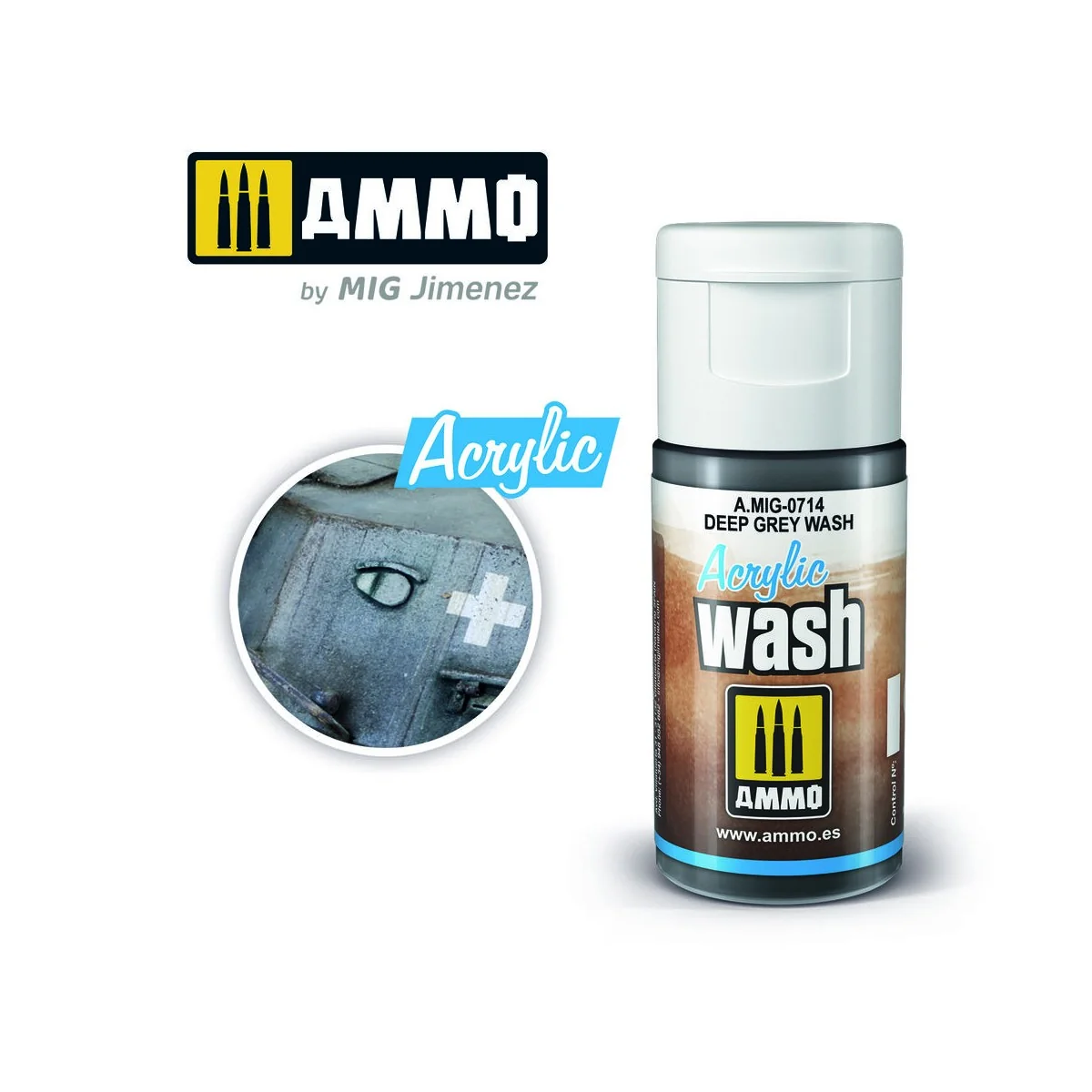 ACRYLIC WASH Deep Grey Wash - AMMO by MIG Jimenez A.MIG-0714 ACRYLIC WASH Deep Grey Wash - AMMO by MIG Jimenez A.MIG-0714